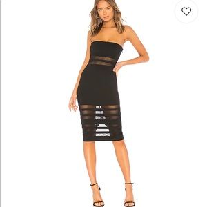 Revolve superdown black midi dress mesh S